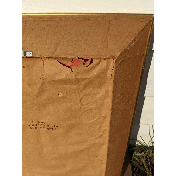 'The Old Temple' By Hubert Robert Gold Framed Oil Painting Reproduction Vtg 1787 - Picture 4 of 6